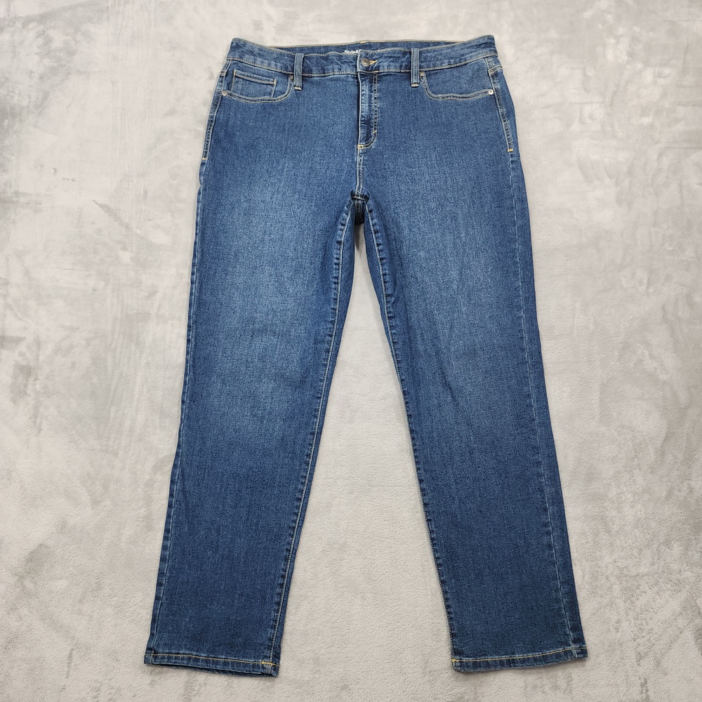 Style&co Jeans Womens 16W Blue High Rise Straight Leg Stretch Medium Wash Denim